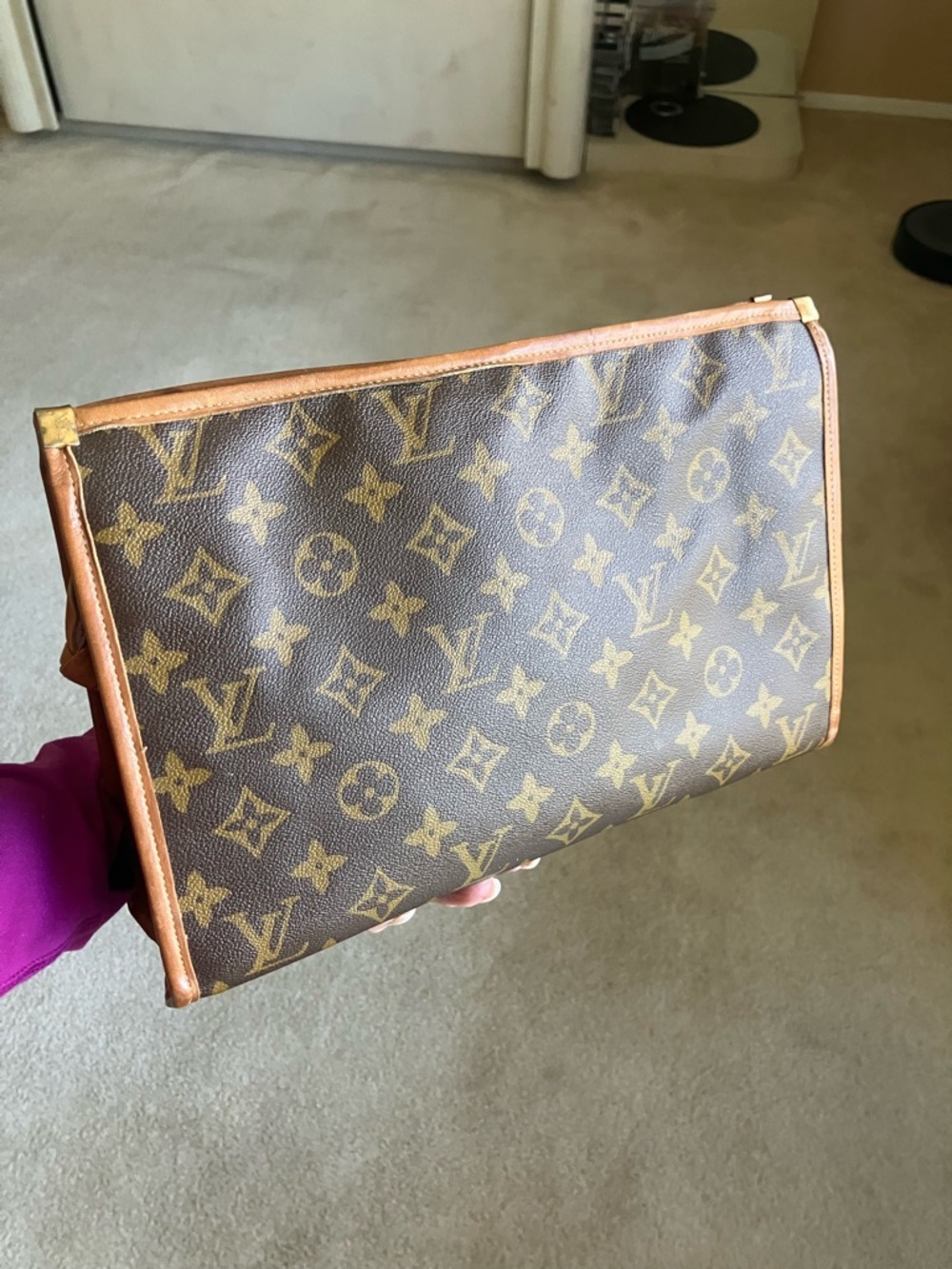 Louis Vuitton Monogram French Company, clutch, cosmetic case,  Pouch, insert